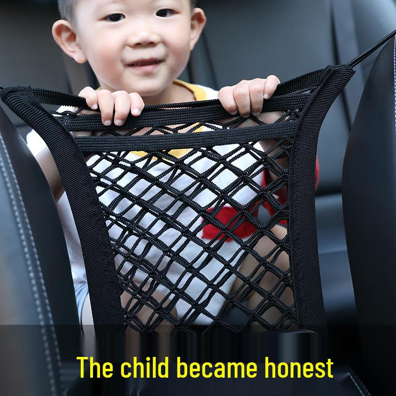 Car Seat Back Childproof Storage Net and Protective Barrier