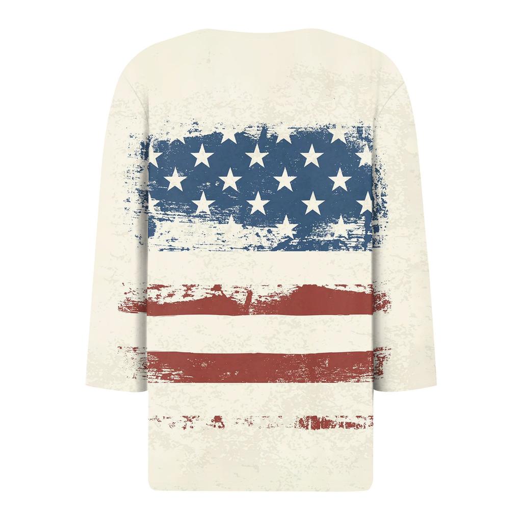 Womens Tops Print Vintage Fashion Casual Loose With V Neck Plus Size Shirts