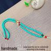 Handcrafted Woven Crystal Necklace Lanyard with Imitation Turquoise Beads