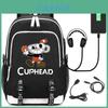 Stylish Cuphead Backpack With Usb Charging Port For Kids And Boys School Use