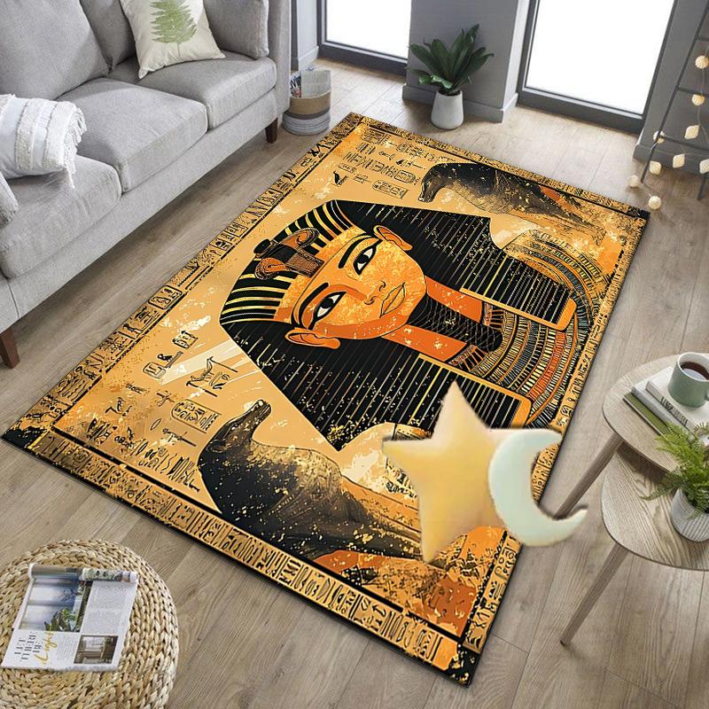 Ancient Egyptian Pharaoh Office Rug Chair Mat, Game Carpet, Suitable for Front Door, Bedroom, Living Room, Desk, Holiday Gift
