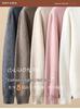 Women's Pure Cashmere High Neck Sweater - Solid Color Knit Pullover