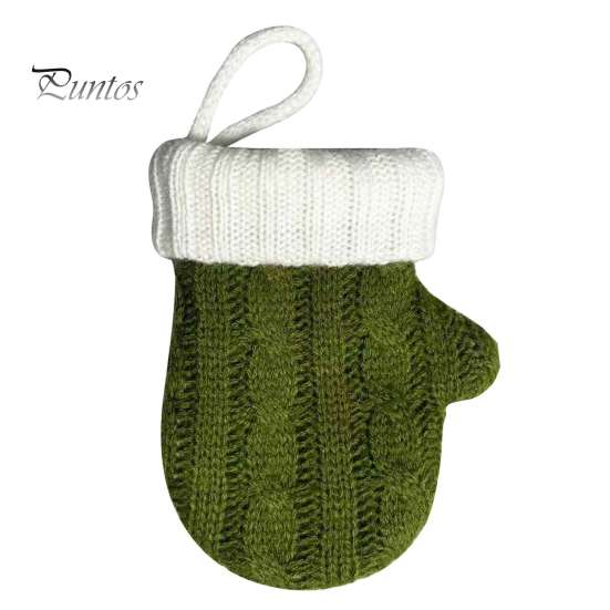 Decorative Bag Charm Mini Knitted Christmas Mitten Ornaments, Xmas Glove Hanging Decor, Festive Tableware Flatware Seasonal Party Favor Holders, Knit