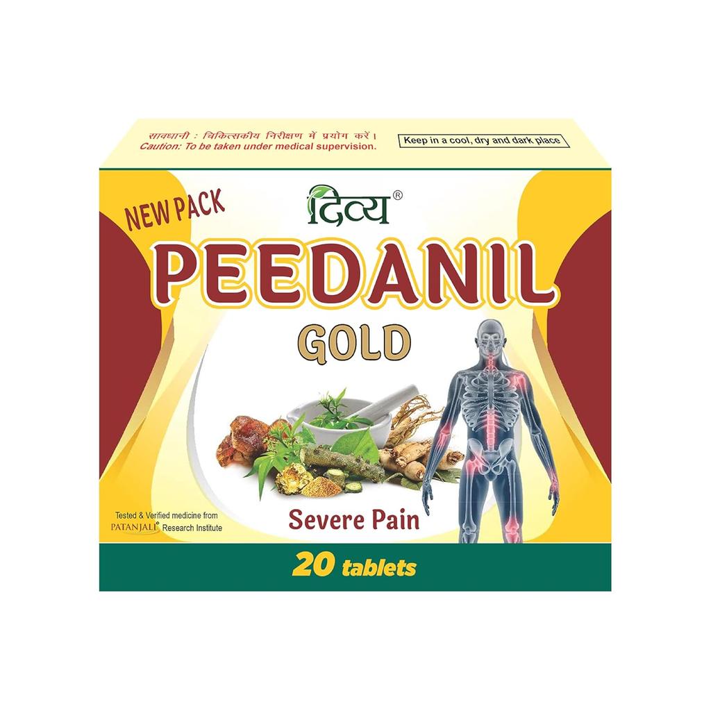 Patanjali Divya Peedanil Gold Tablet 20 Count Natural Pain Relief Support for Joints and Mobility