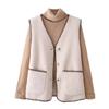 Vests New Spring Autumn Women Button Waistcoat Lamb Hair Winter Thermal Warm Thick Fleece Vests Sleeveless Jacket Ladies Coats
