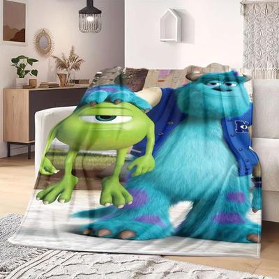 Monster-Print Flanelldecke für Sofas Betten Schlafzimmer Stühle Reisen Picknicks Cartoon Heimdekoration Verschiedene Größen erhältlich Neu