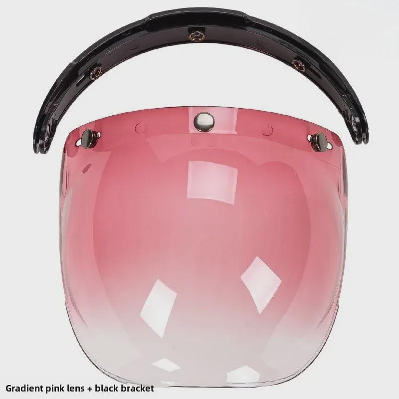 Japanese Three-Button Bubble Lens Motorcycle Helmet