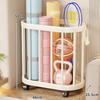 Wheeled Yoga Mat & Fitness Equipment Organizer: Large Capacity Storage Basket