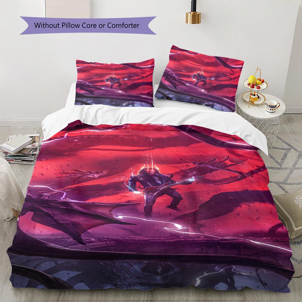 Cartoon Pattern Bedding Quilt Set Quilt Cover Pillowcase Home Decoration Birthday Gift (1 * Duvet Cover + 2 * Pillowcase, Without Core)