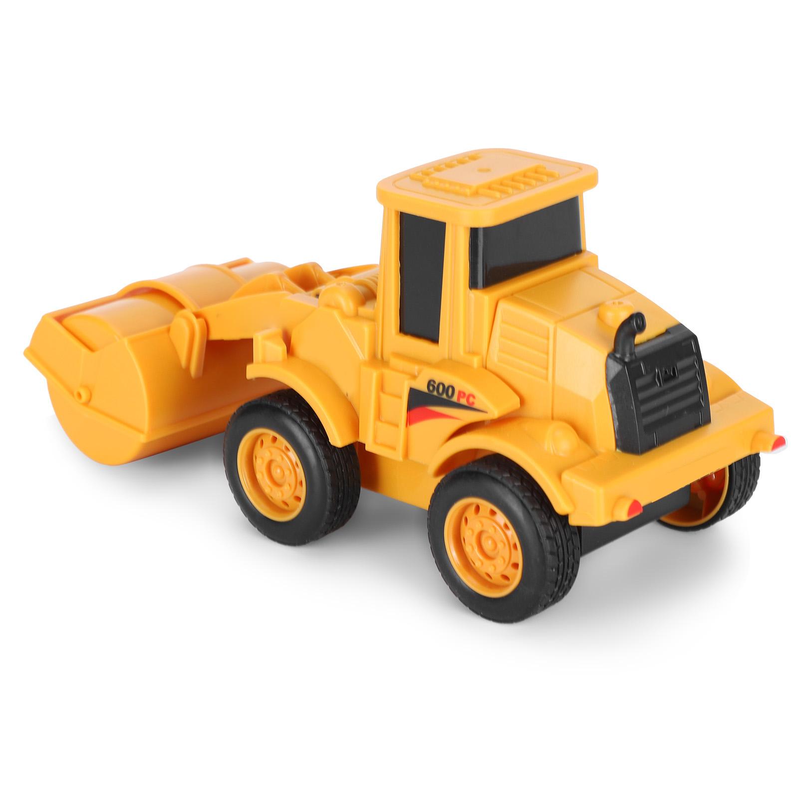 Inertial Impaction Deformation RC Car Engineering Toy Car Steamroller Model Yellow