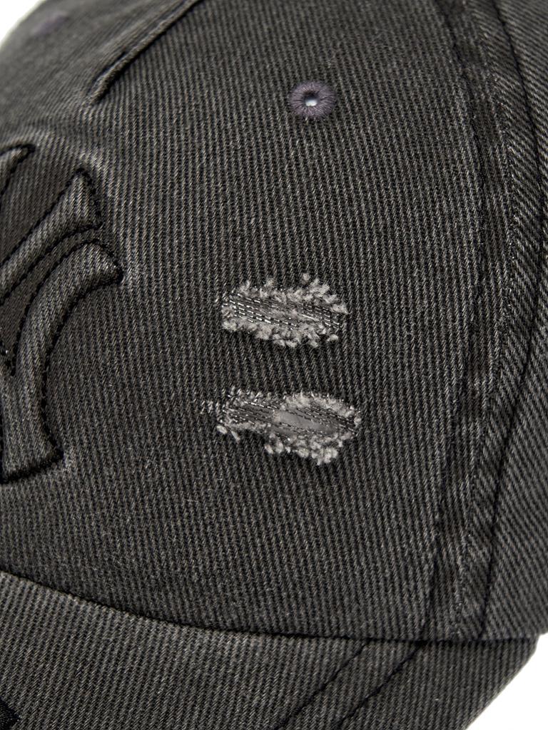 Emelbi Vintage Prägung Beschädigt Unstrukturiert Baseballkappe Ny (Kohlengrau)