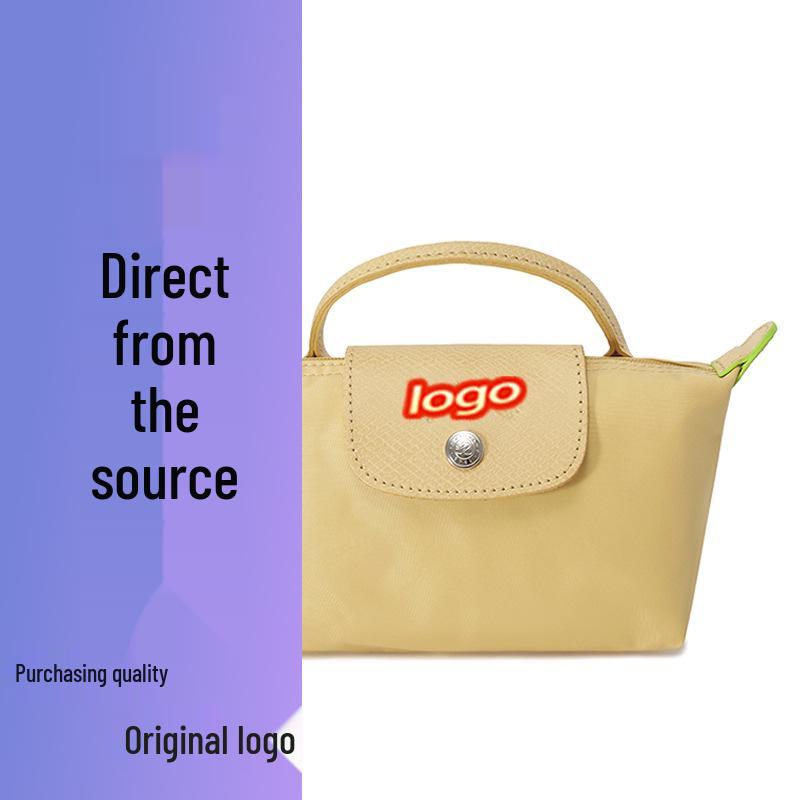 Dragon Inlaid Nylon Dumpling Shoulder Bag with Mobile Pocket