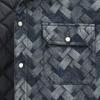 Men's Plus Size Plaid Denim Jacket - Cotton Padded for Autumn/Winter, Cool Biker Style