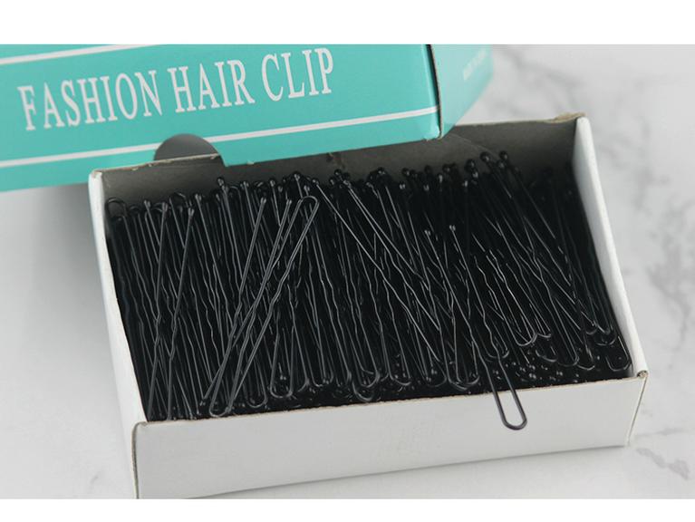 500g Black U-Shaped Hair Clips for Styling & Thickening - Ideal for Photo Studio & Makeup Artist Use.