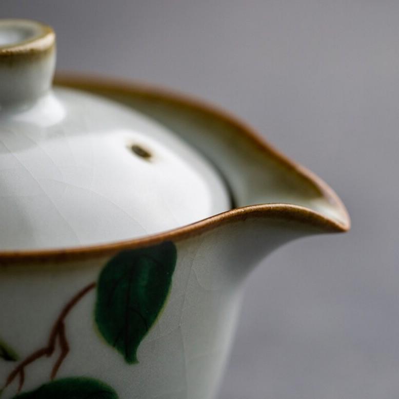 Ru Kiln Quick Tea Cup One Pot Two Cups Portable Ceramic Kung Fu Tea Set Teapot