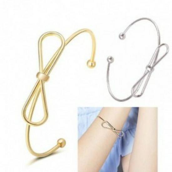 

Korean Style Bow Open Bangle for Women - Fashionable and Versatile Jewelry