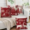 Christmas Pillow for Living Room Sofa, Removable and Washable Linen Cushion Cover, Car Nap Waist Pillow Cover, Comfortable Waist Protection