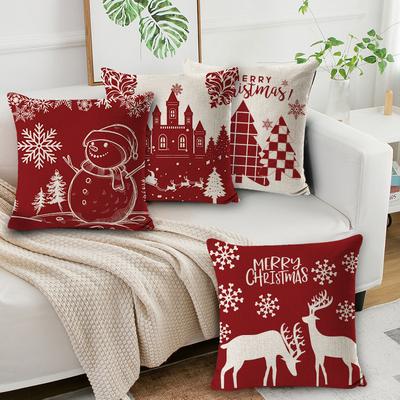 Weihnachtskissenbezug Weihnachtsbaumkissen Leinen Neues Zuhause Kissen