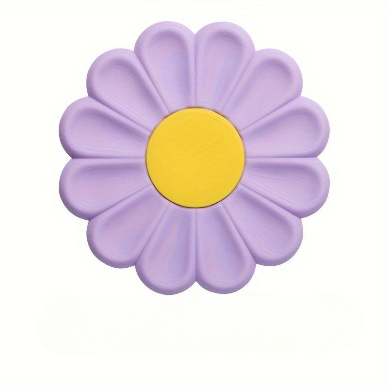 

1PC Daisy Flower Silicone Heat Insulation Mat Small Anti-scalding and High Temperature Resistant Pot Mat Advanced Sense Pot Dining Table Vegetable Mat фіолетовий
