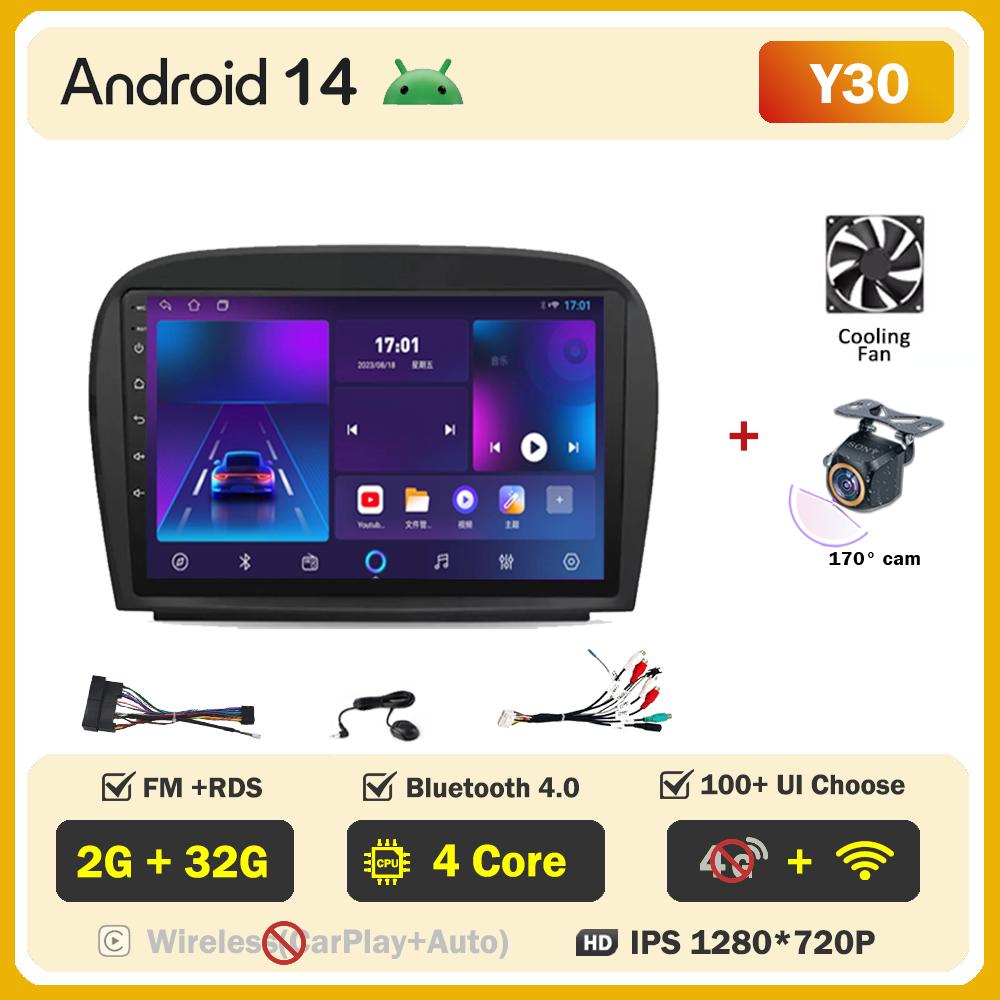 Pentru Mercedes Benz SL R230 SL350 SL500 SL55 SL600 SL65 2001-2007 Player Radio Auto Android 14 Navigație GPS Ecran Tactil 5G Wifi