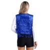 Women's Shiny Sequin Sleeveless Vest Sparkly Casual Open Front Waistcoat Jackets Glitter Vest Coat