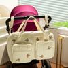 Baby Diaper Bag Cartoon Bear Mummy Shoulder Bag Quilted Stroller Diaper Storage Bag Large Handbag With Straps For Weekend Travel
