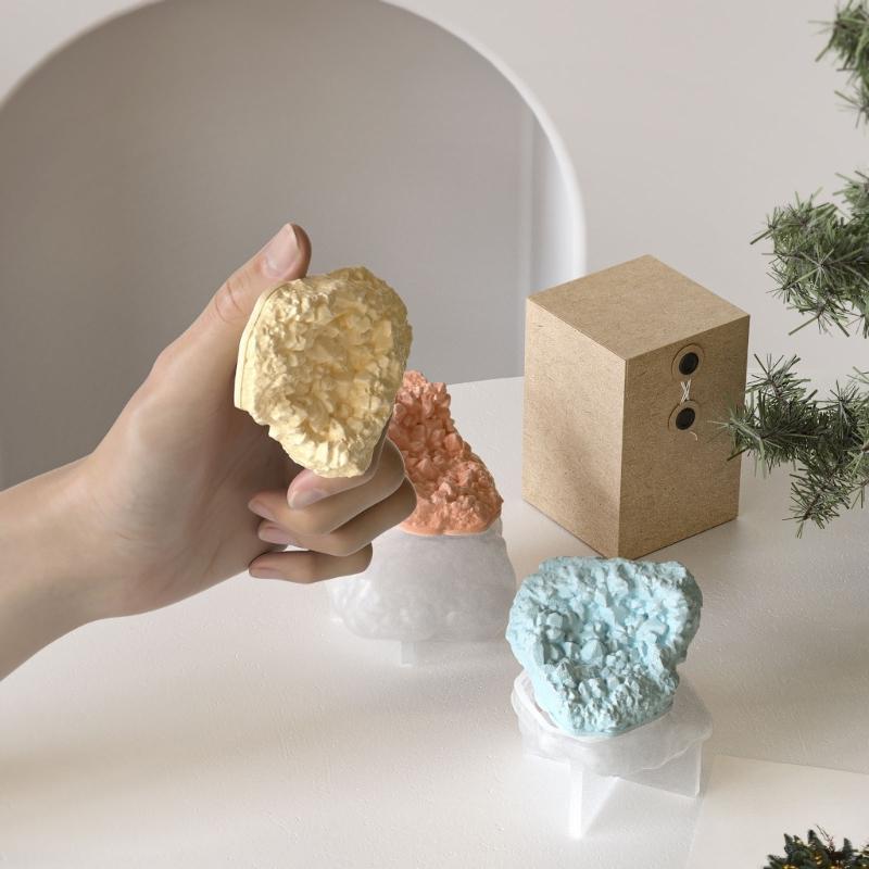 Stone Texture Silicone Candle Molds Rock Stone Shape Silicone  Molds for Epoxy Resin Candle Soap Chocolate Fondant Molds