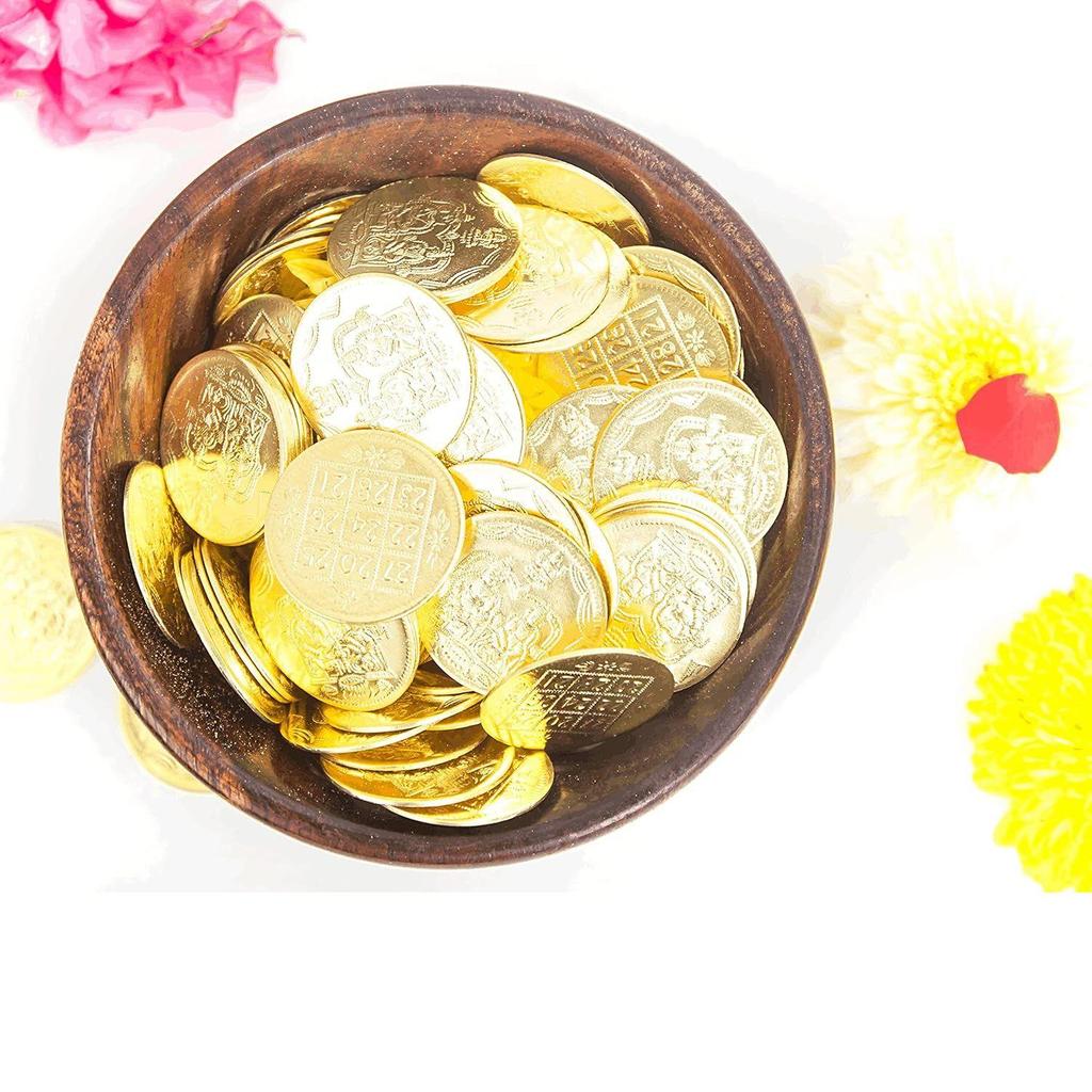 Anciently Lakshmi Kubera Coins 27 Nos Brass | Kubera Pooja Coins