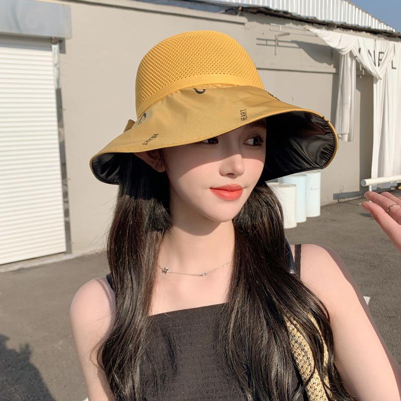 Vinyl hat women's love bow sun hat summer sun hat