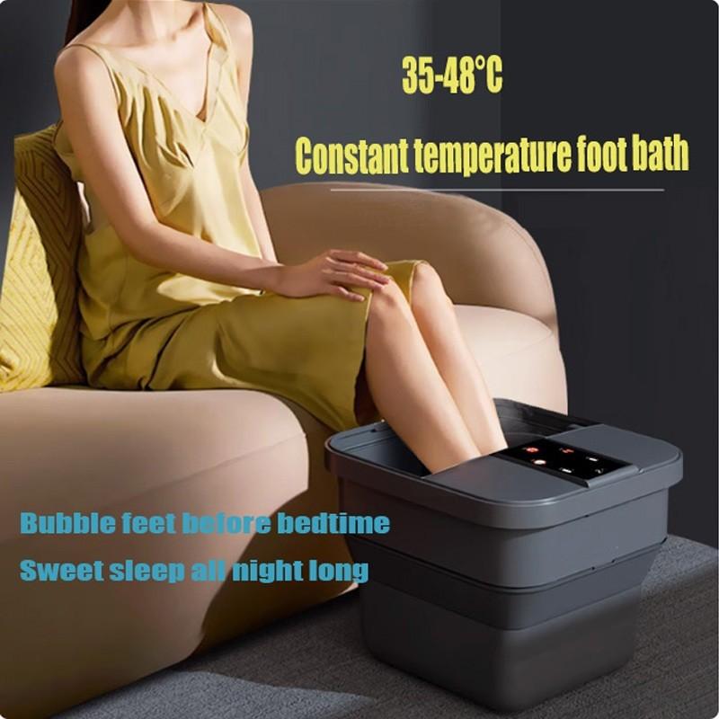 Faltbarer Fußbad-Eimer Automatischer Heiz-Fußbad-Eimer Fußbad-Massagegerät Tragbarer Intelligenter Fußwasch-Eimer