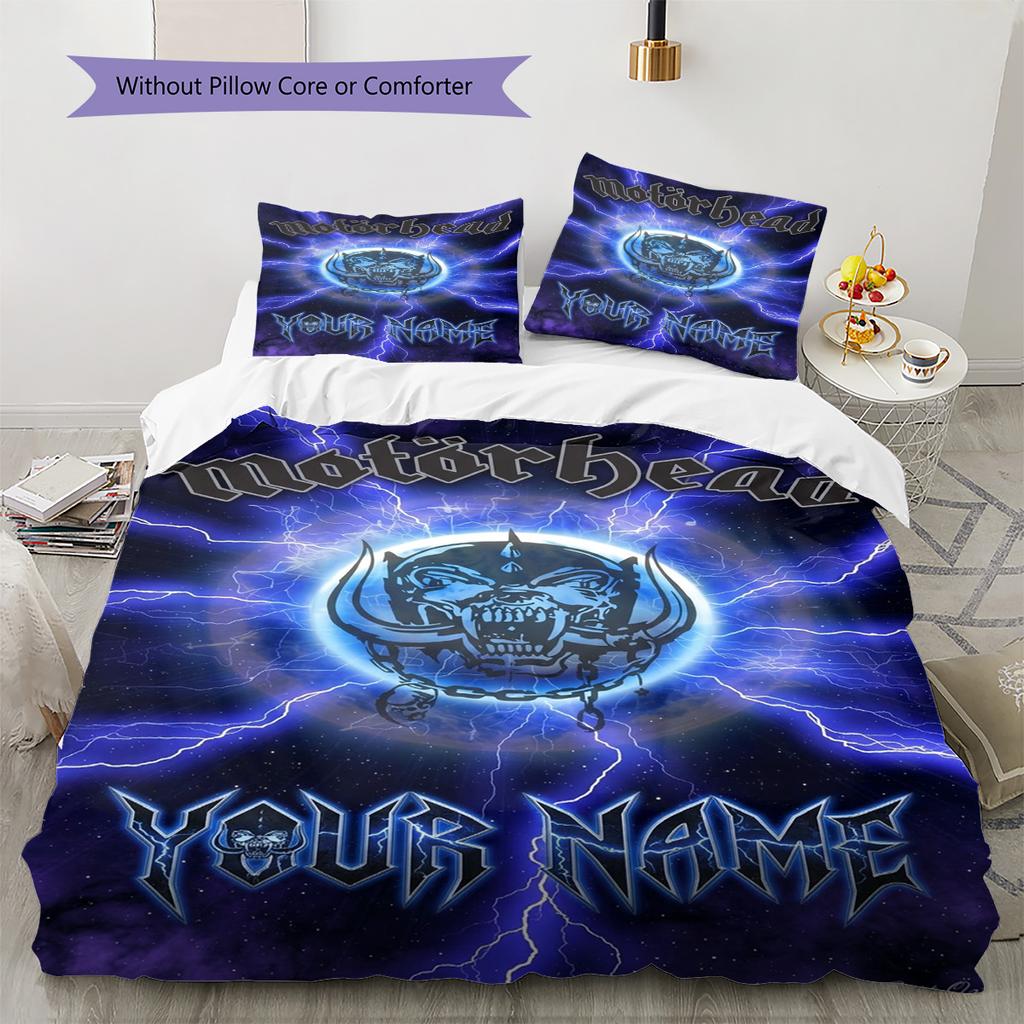 Set Biancheria da Letto Personalizzato con Nome e Motivo Motörhead Copripiumino Federa Decorazione per la Casa Regalo (1 * copripiumino + 2 * federa, senza nucleo)