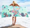 Buntes Strandtuch mit Aufdruck, Weiches Mikrofaser-Schnelltrocknendes Saugfähiges Handtuch für Strand Pool Camping Reisen Badetuch Handtuch