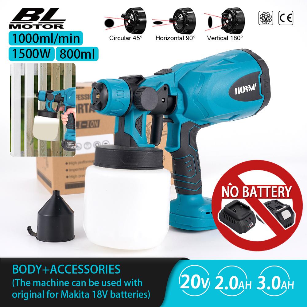 Cordless Electric Spray Gun 800ML Paint Spraying Tool Paint Sprayer Rechargeable Easy Spray Car Airbrush For Makita 18V Battery