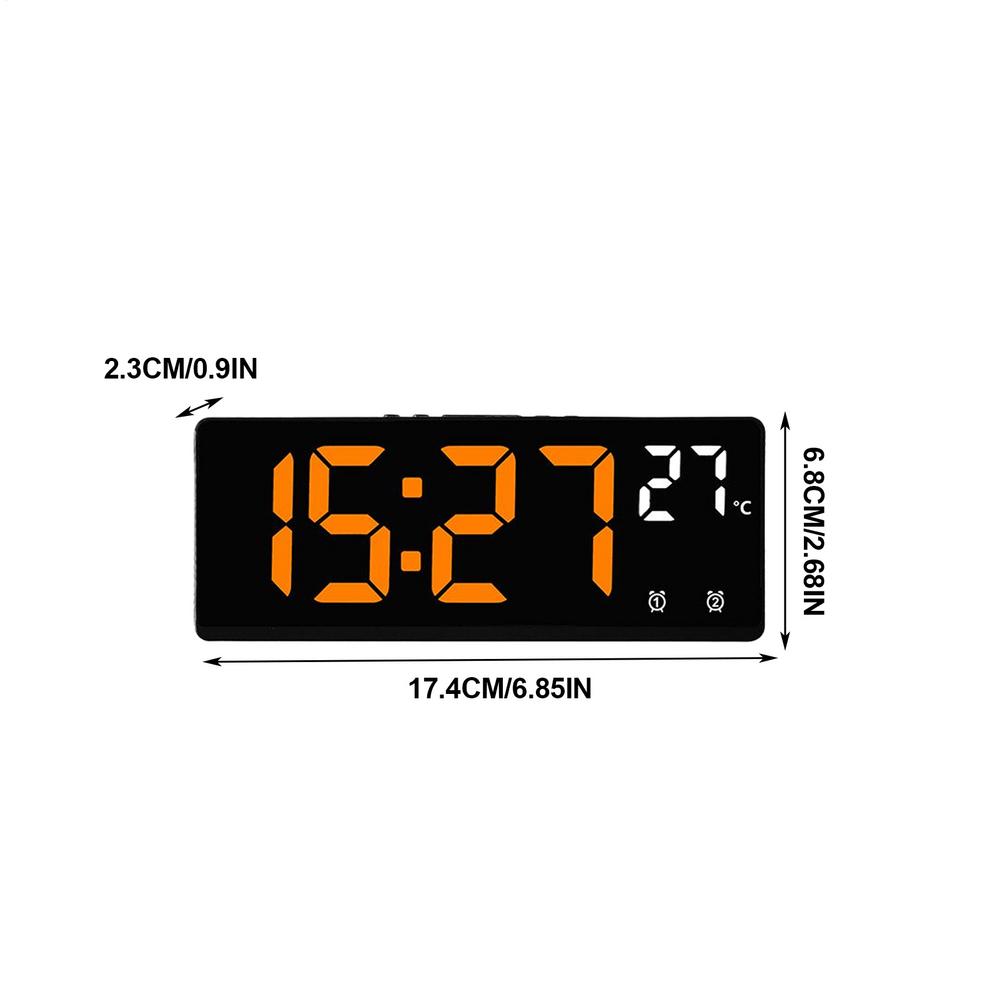 

Alarm Clock Voice Control Digital Alarm Clock Watch Desk Accessories For Dorm Hotel Adults Kids Birthday Shelf Office Table помаранчевий
