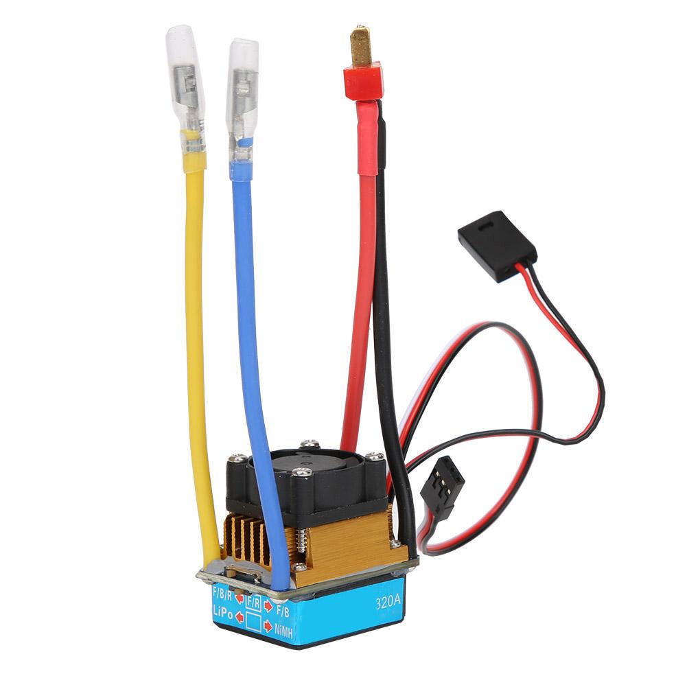320A Waterproof BEC Electronic Speed Controller ESC with Fan for 110 RC Car Boat