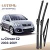 For Citroen C2 2003-2009 2004 2005 2006 2007 2008 Wiper Front&Rear Wiper Blades Windshield Windscreen Window Brushes 24"+18"+12"