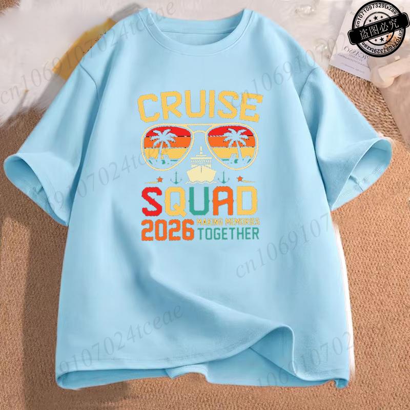 Cruise Squad 2026 Shirt T-Shirts, Retro Family Vacation Tee,making Memories Together T-Shirts,short Sleeve Family Tops Clothing