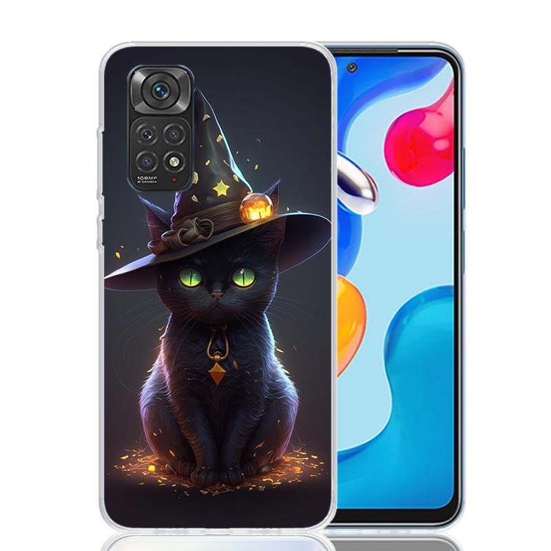 

Kitten Cat Christmas Pumpkin Phone Case For Xiaomi Redmi Note 13 14 15 Pro Plus 12S 12 14S 11S 11E 10 10S 11 11T 5G 4G Cover Coq Redmi Note 14 4G