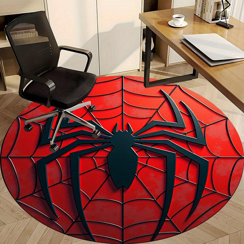 

1pc Spider-Man Web Design Round Rug - Office Carpet, Anti-Slip Mat for Living Room, Bedroom Decor, Home Gift Idea -0412197 80cm by 80cm