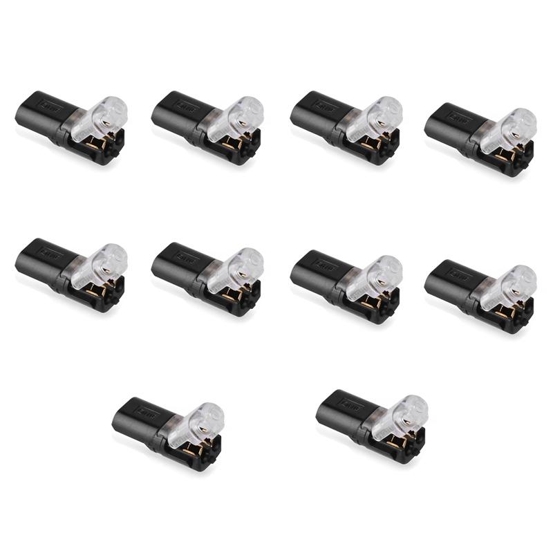 10/20pcs 2 Pin 2 Way Universal Compact Wire Terminals, No Wire-Stripping Required, Toolless Spring Wire Connectors, Quick Splice