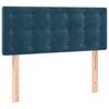 Box Spring Bed with Mattress Dark Blue 90 x 200 cm Velvet