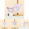 Cute Sanrio Kuromi Plush Toy Keychain Adorable Short Plush Stuffed Doll 12cm