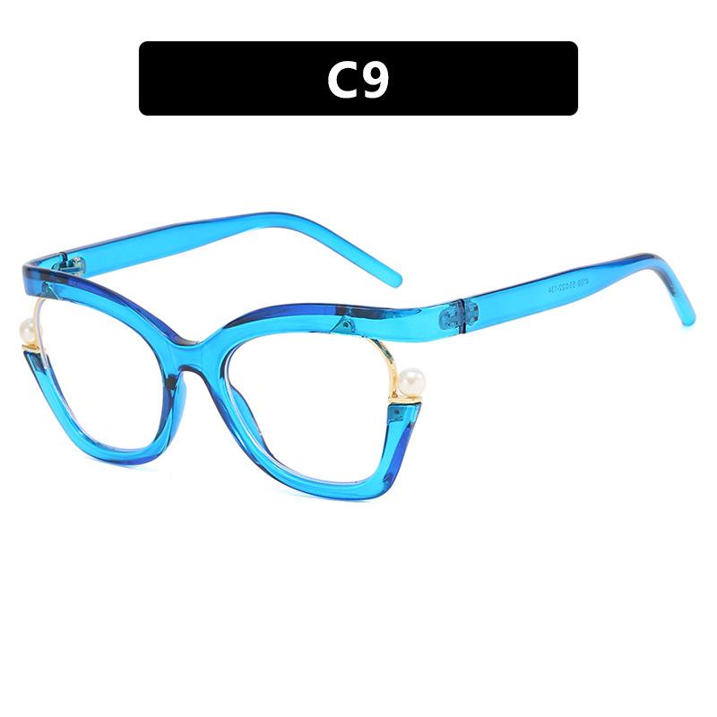 Pearl irregular glasses frame new anti-blue light women's flat glasses European and American ins glasses frame concave shape