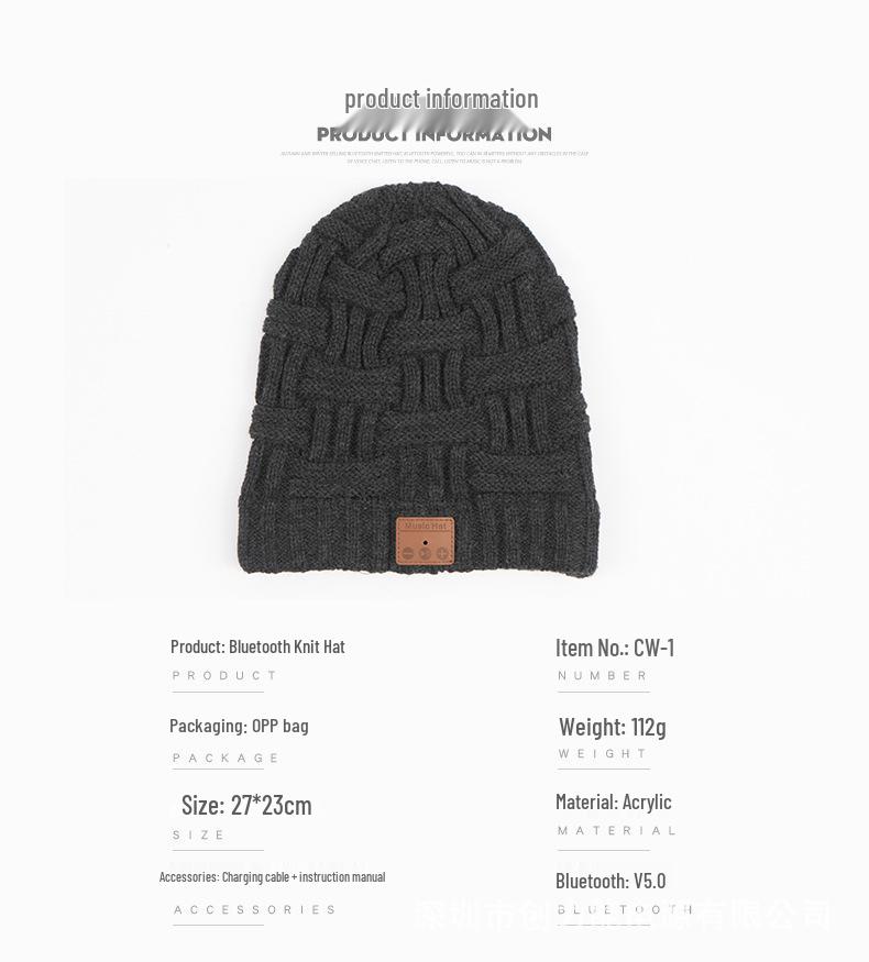 Unisex Wireless Bluetooth Earbuds Knit Hat - Outdoor Warm, Noise Cancelling, High-Quality Music Hat