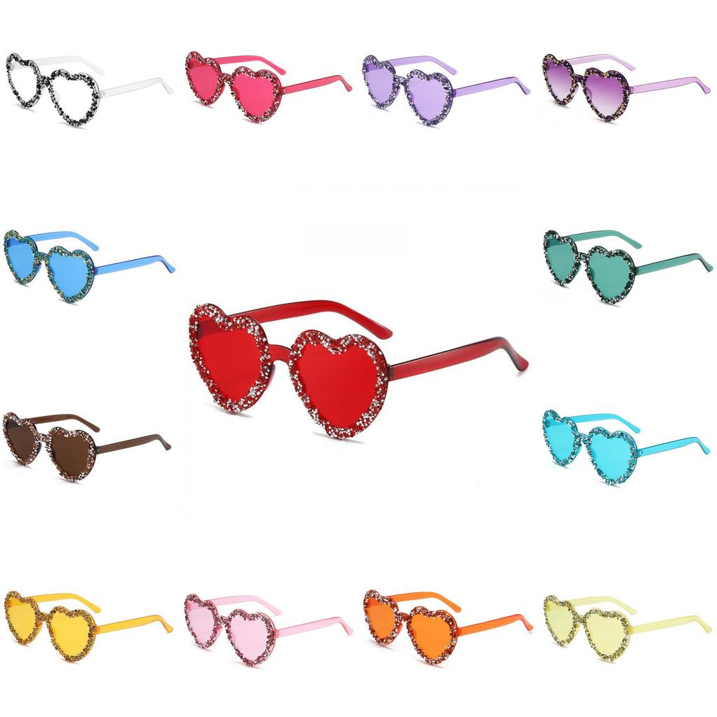 New Unisex Heartshaped Clear Jelly Sunglasses With Handmade Rhinestones For Summer Parties
