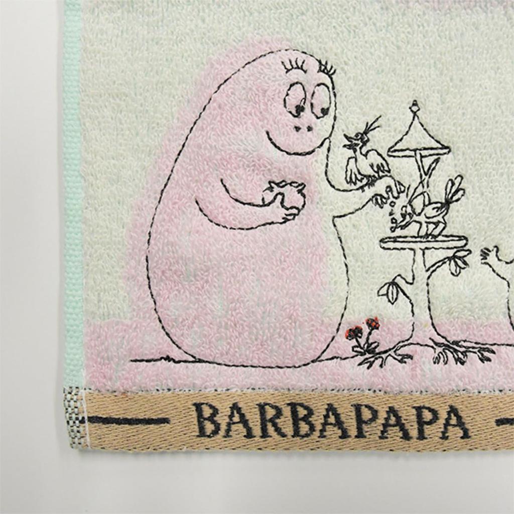 Marushin Face Barbapapa Roots Organic Antibacterial and Odor 5525004600 Towel, Character, 100% Cotton, Resistant,