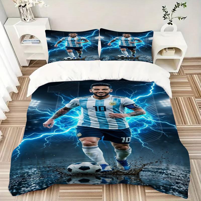 Argentina Football Legend Print 3Pcs Bedding Setduvet Cover With 2 Bedropillowcase Home Birthday Gift