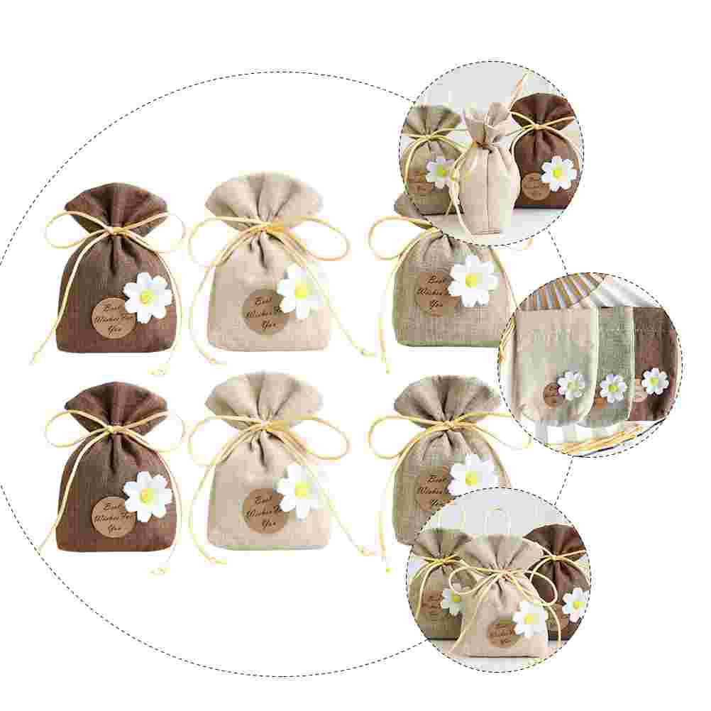 9 Pcs Pendant Sachet Bag Portable Empty Sachets Cotton Linen Hanging Drawstring