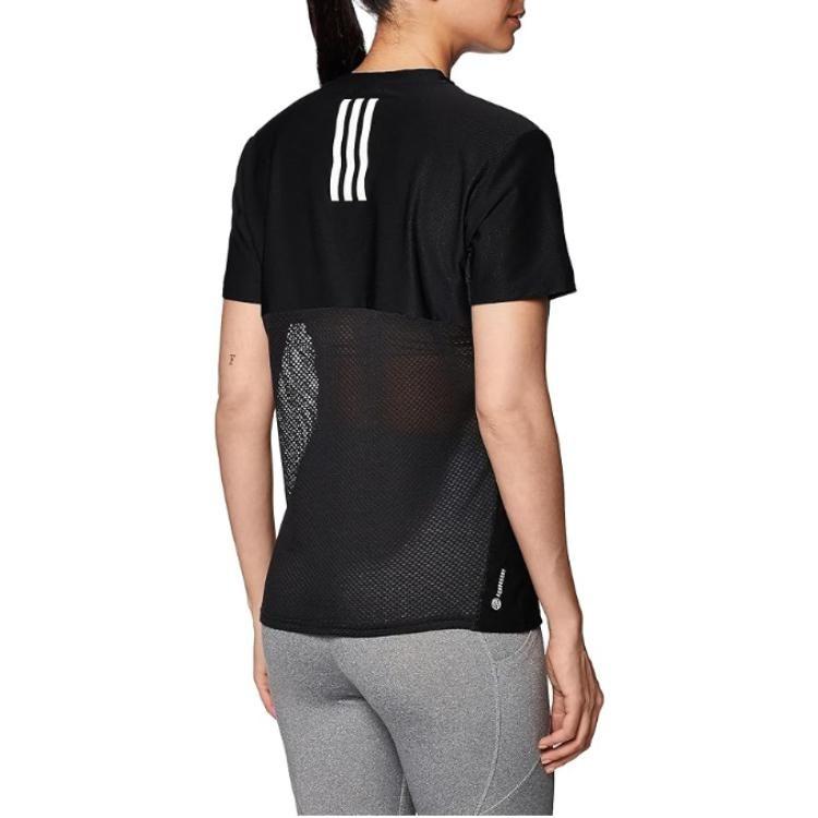 Adidas T Shirts Women's Black Crew Neck Moderate Straight Fit HC6332