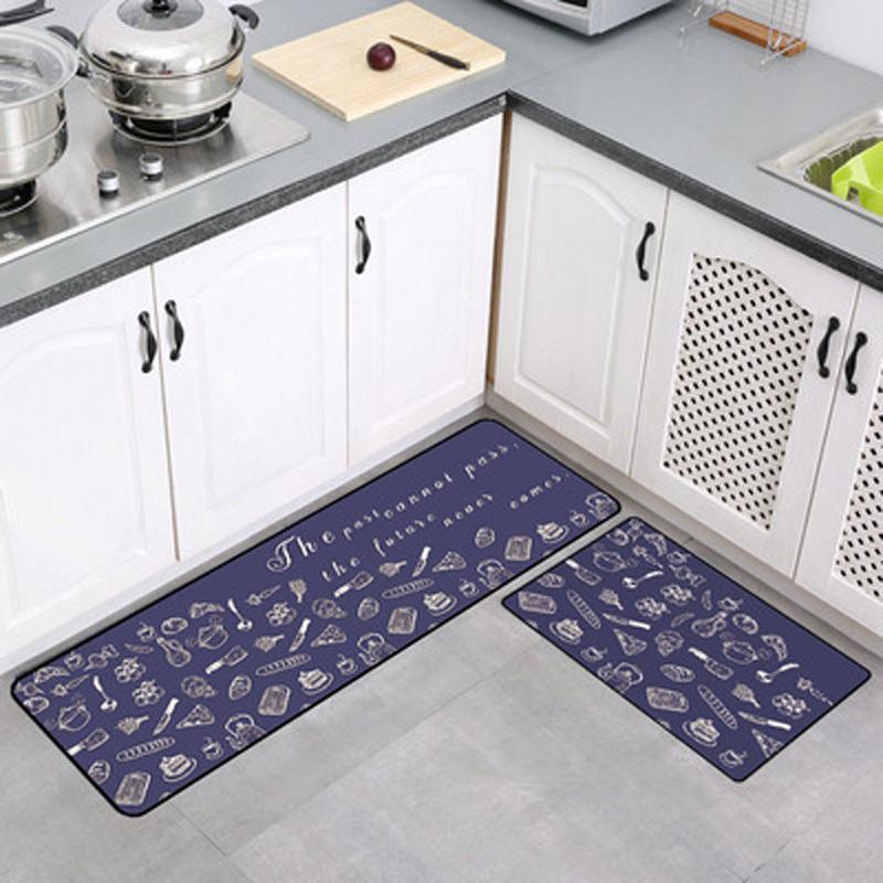 Fashionable Textile Kitchen Mat Anti -Slip Kitchen Rugs Balcony Bathroom Printed Carpet Home Floor Mat Doormat Bath Carpet